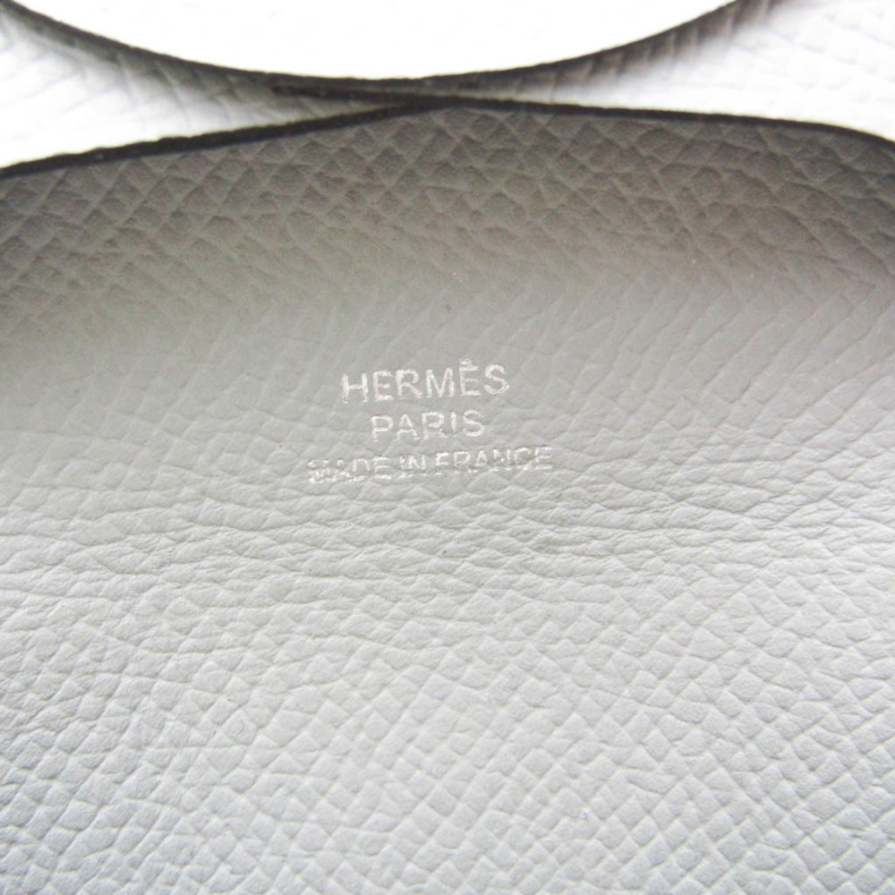 Hermes Bastia Women,Men Epsom Leather Coin Purse/coin Case Gray - Picture 9 of 10